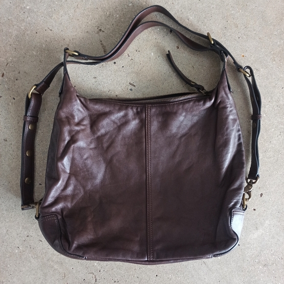 FRYE Gia Convertible Shoulder Hobo Bag Backpack Brown Leather - Picture 7 of 8